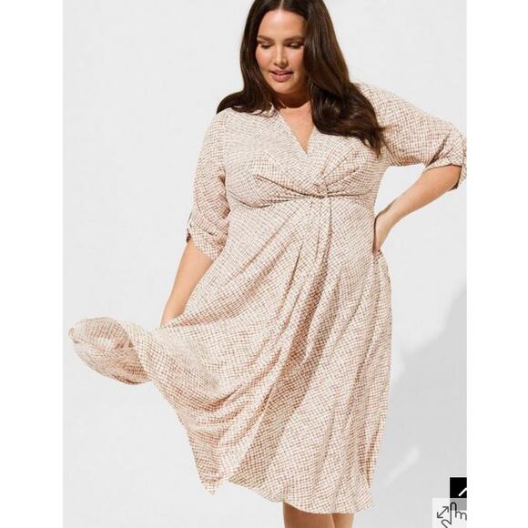 Torrid Midi Studio Crepe De Chine Collared Shirt Dress Sz 5X - Picture 1 of 13